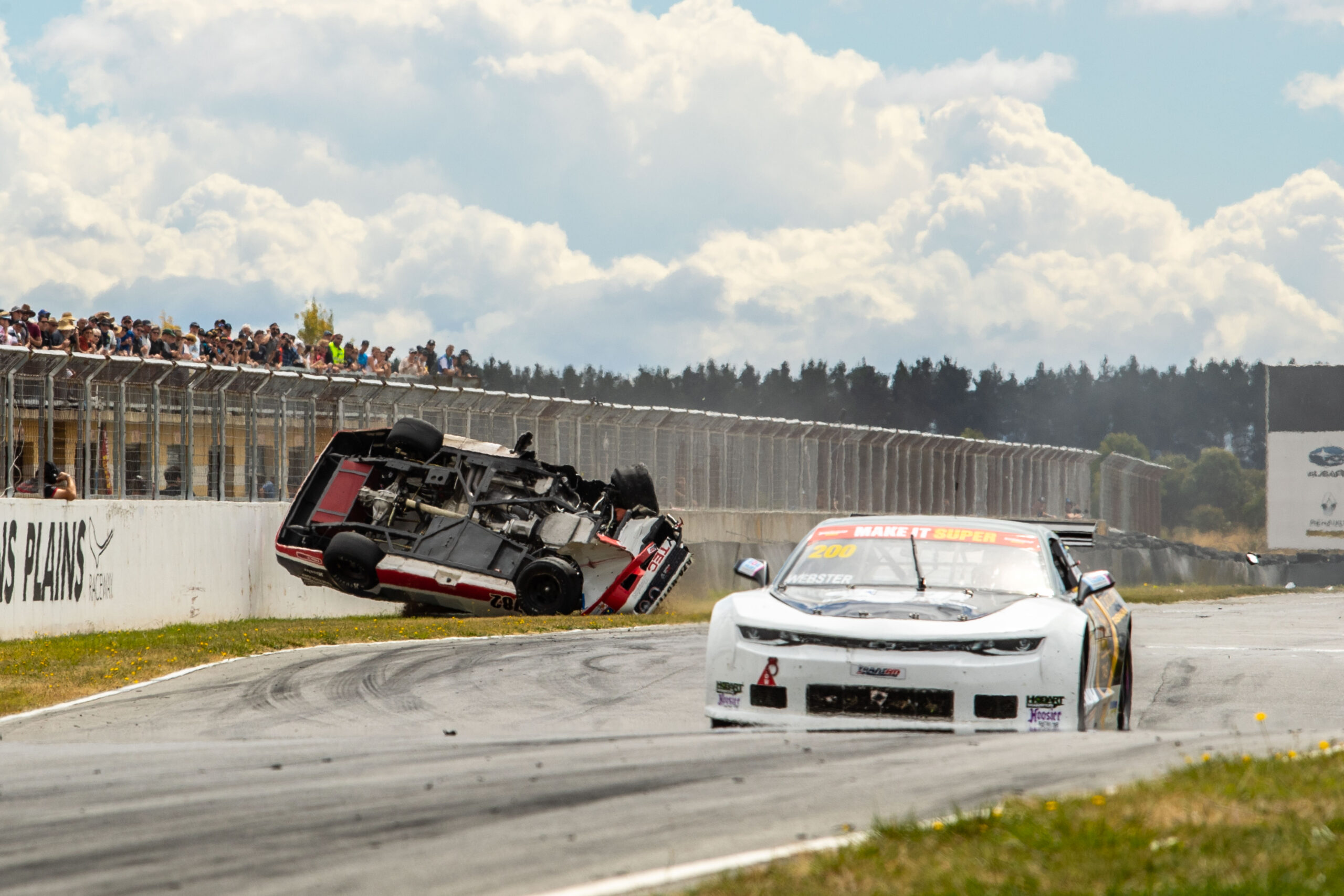 Drivers emerge unscathed following race ending crash Race Tasmania